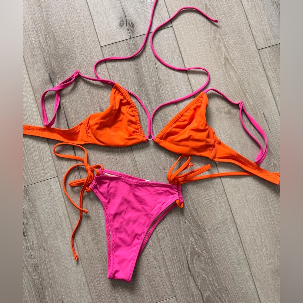 Shade & Shore Orange and Pink Bikini